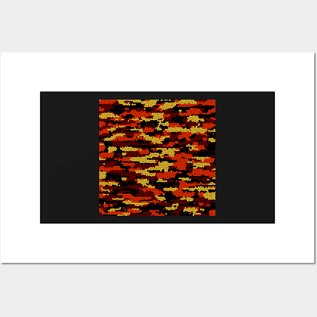 Camo Pattern - Yellow Orange Wall Art by Tshirtstory